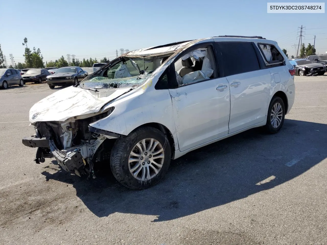 2016 Toyota Sienna Xle VIN: 5TDYK3DC2GS748274 Lot: 70286184