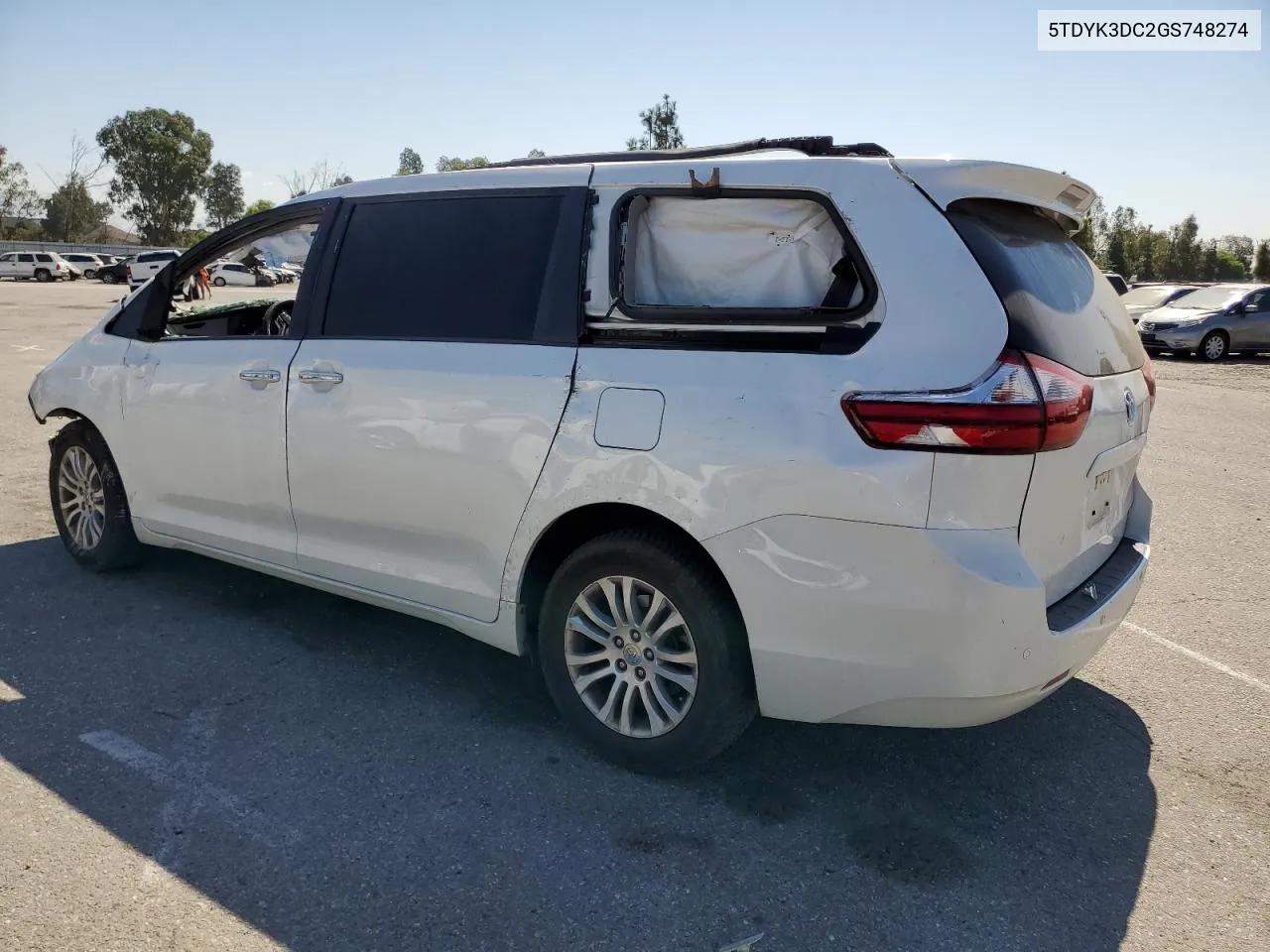 2016 Toyota Sienna Xle VIN: 5TDYK3DC2GS748274 Lot: 70286184