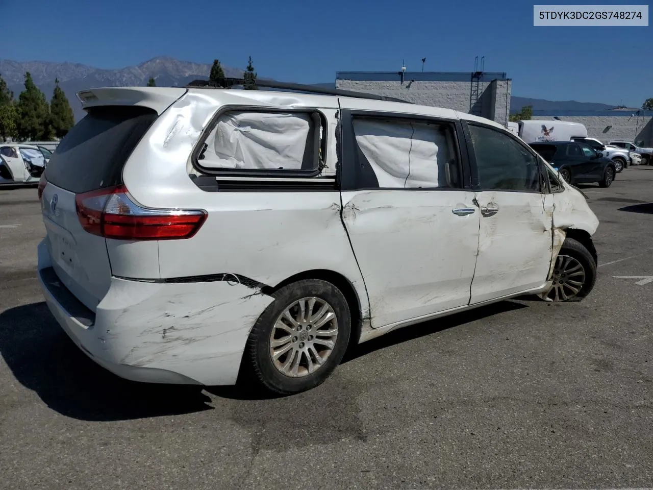 2016 Toyota Sienna Xle VIN: 5TDYK3DC2GS748274 Lot: 70286184