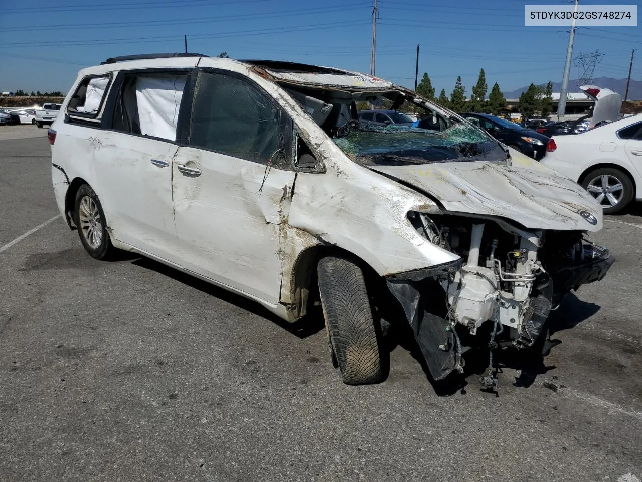 2016 Toyota Sienna Xle VIN: 5TDYK3DC2GS748274 Lot: 70286184