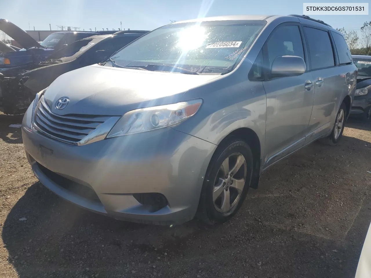 2016 Toyota Sienna Le VIN: 5TDKK3DC6GS701531 Lot: 70606034