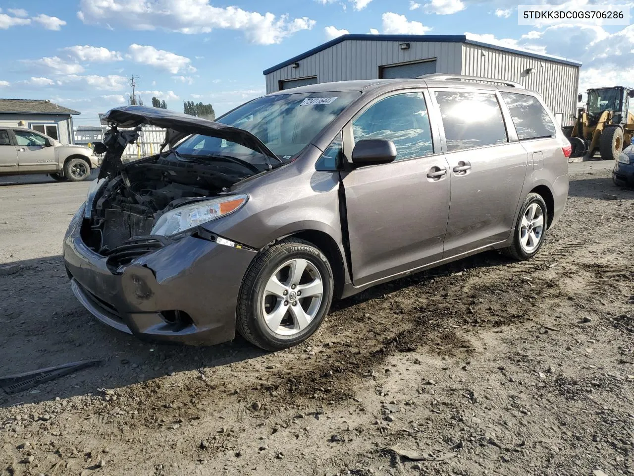 2016 Toyota Sienna Le VIN: 5TDKK3DC0GS706286 Lot: 72477644