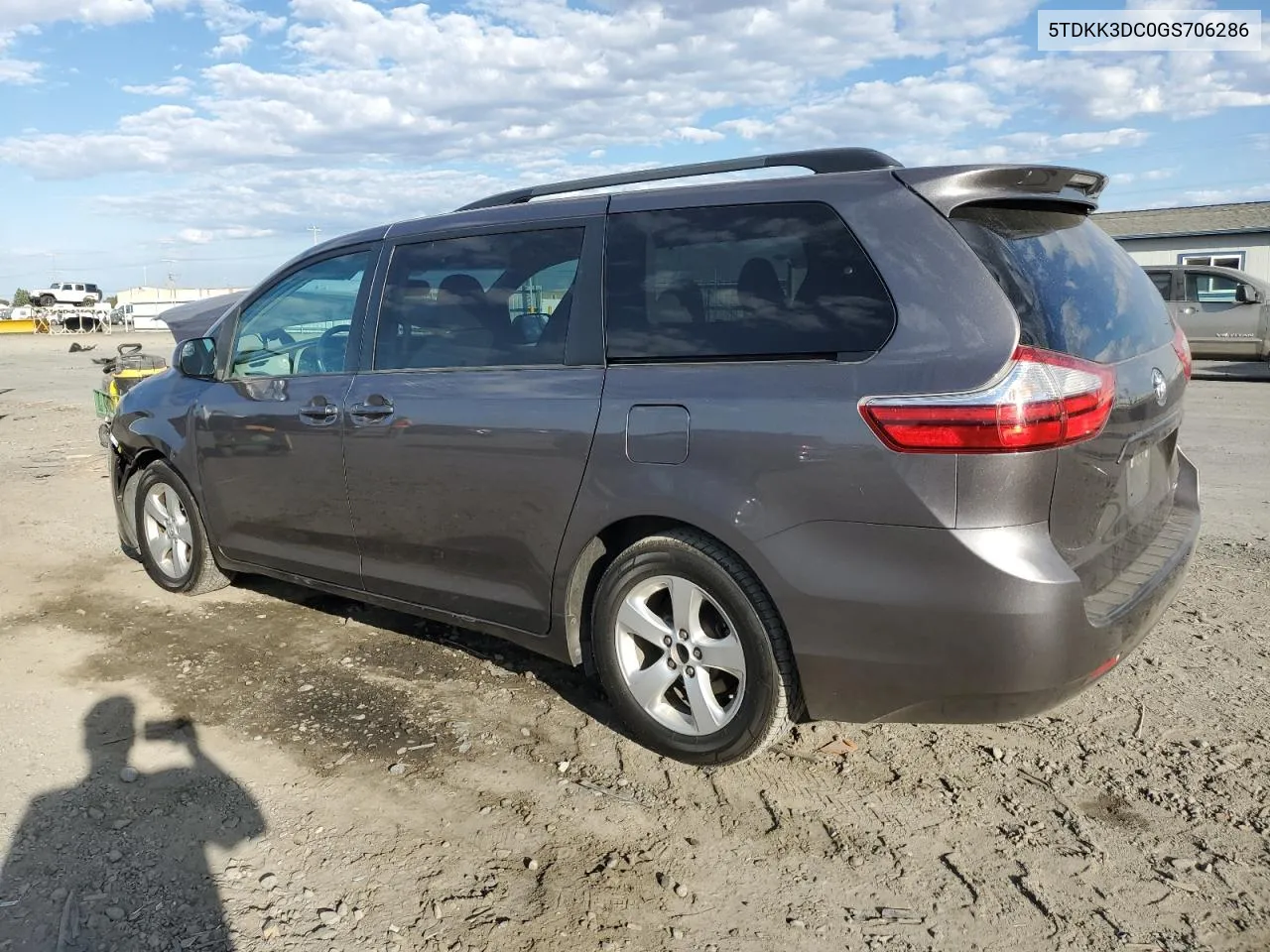 2016 Toyota Sienna Le VIN: 5TDKK3DC0GS706286 Lot: 72477644