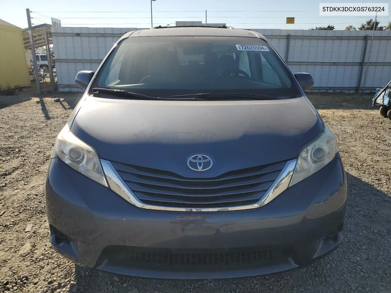 2016 Toyota Sienna Le VIN: 5TDKK3DCXGS763224 Lot: 72625594