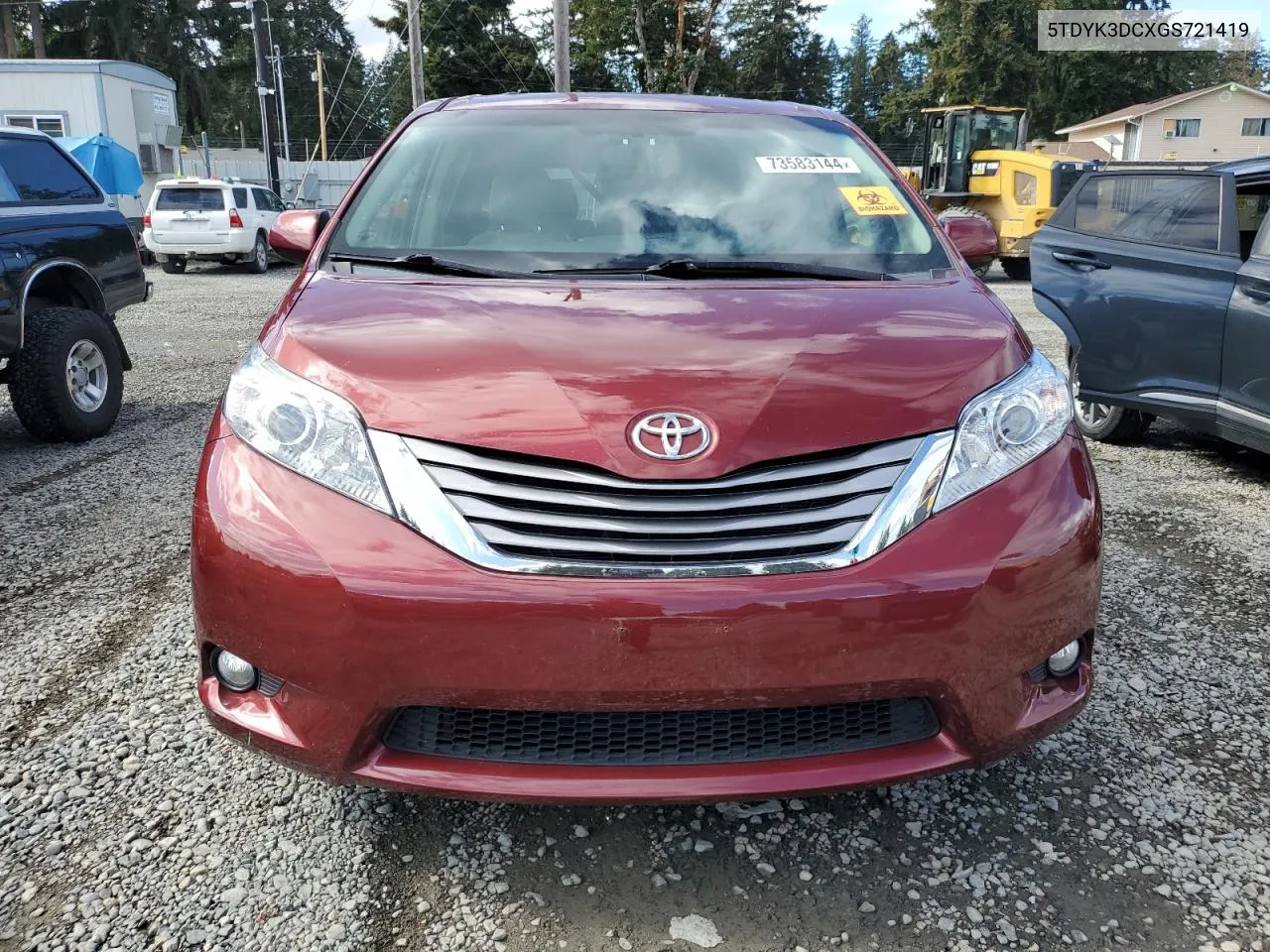 2016 Toyota Sienna Xle VIN: 5TDYK3DCXGS721419 Lot: 73583144