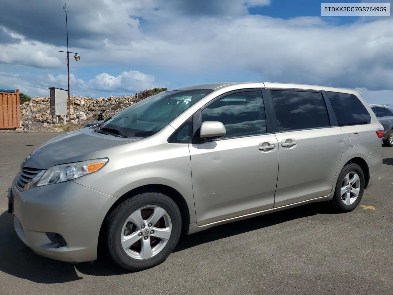 2016 Toyota Sienna Le VIN: 5TDKK3DC7GS764959 Lot: 73588004