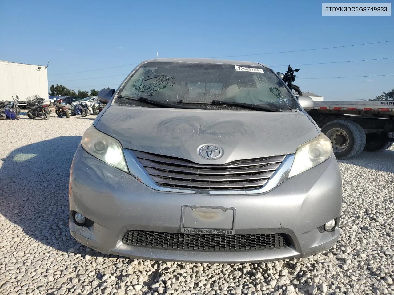 2016 Toyota Sienna Xle VIN: 5TDYK3DC6GS749833 Lot: 73646784