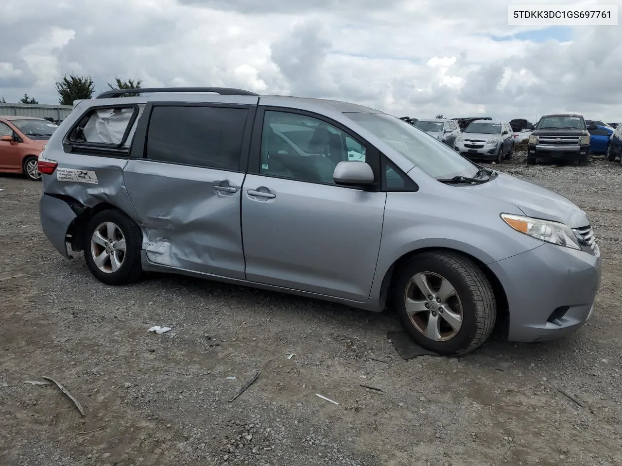 2016 Toyota Sienna Le VIN: 5TDKK3DC1GS697761 Lot: 73686424