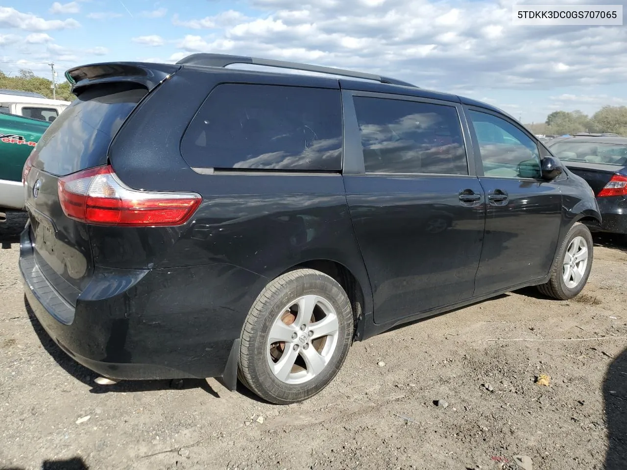 2016 Toyota Sienna Le VIN: 5TDKK3DC0GS707065 Lot: 74971234