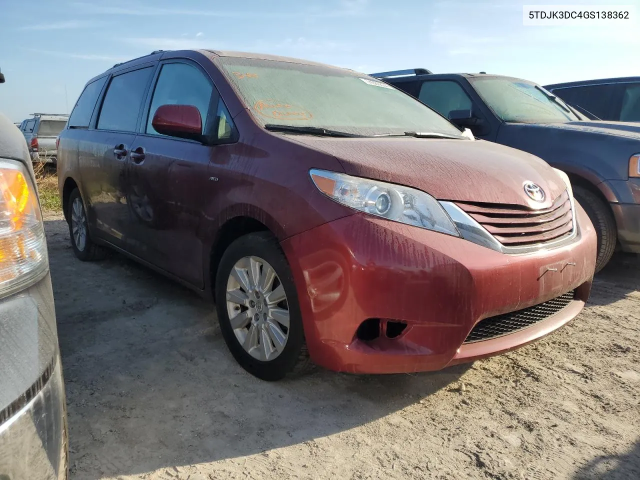 2016 Toyota Sienna Le VIN: 5TDJK3DC4GS138362 Lot: 74980834