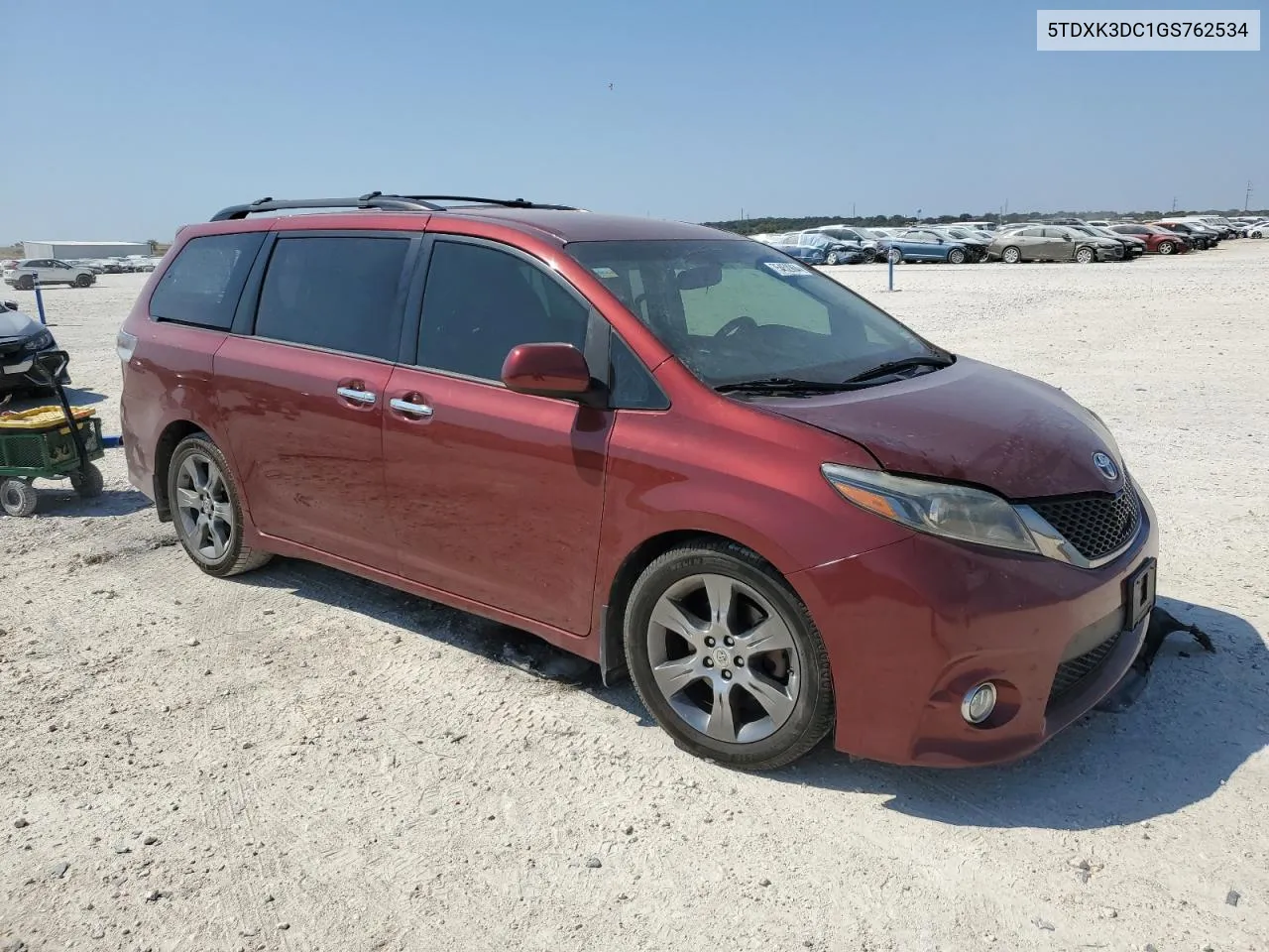 2016 Toyota Sienna Se VIN: 5TDXK3DC1GS762534 Lot: 75452904