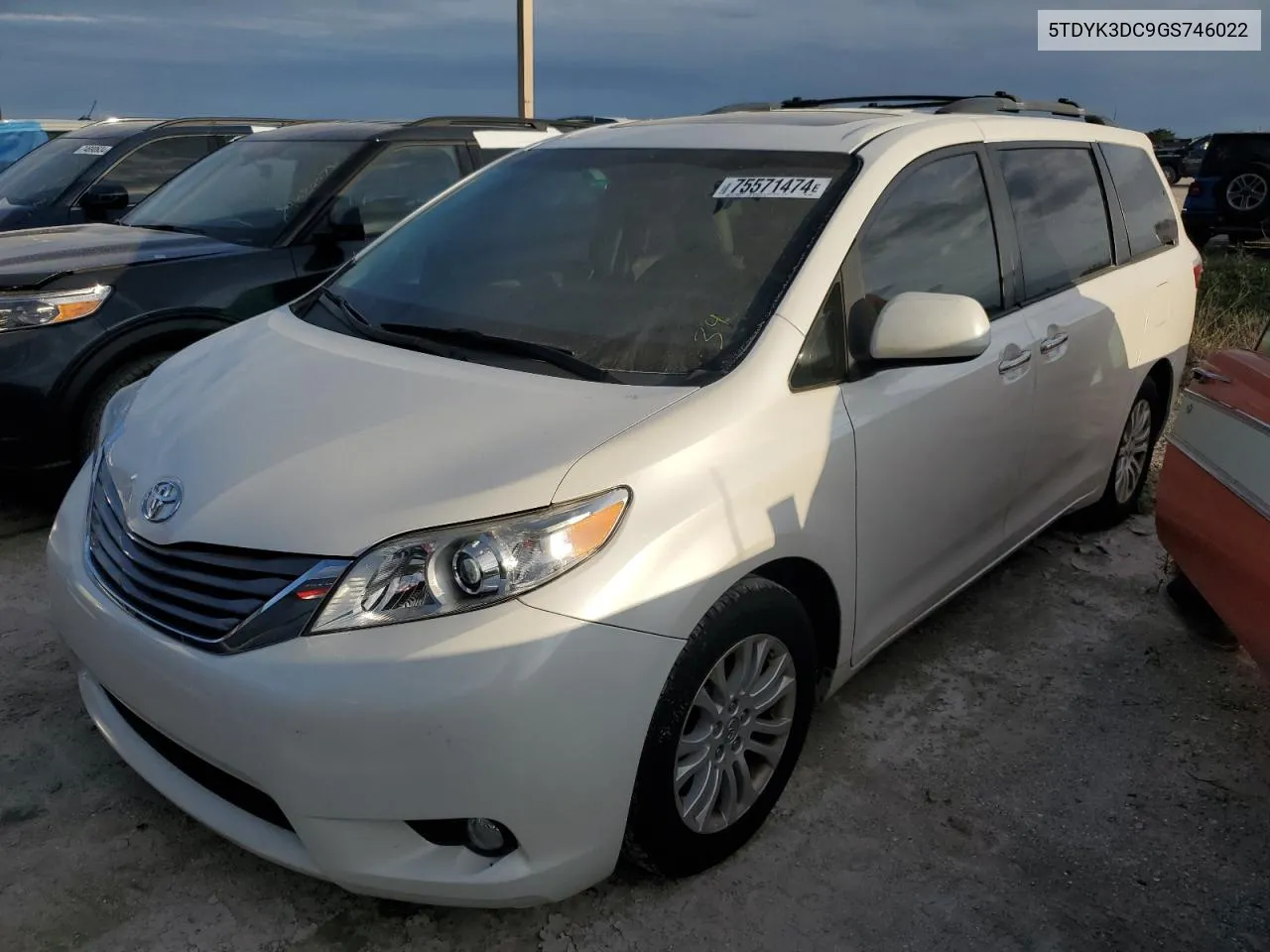 2016 Toyota Sienna Xle VIN: 5TDYK3DC9GS746022 Lot: 75571474