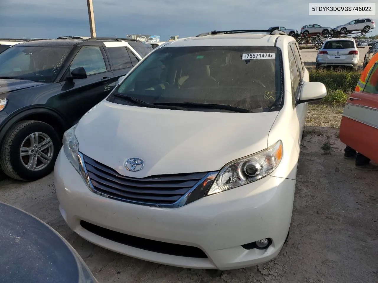 2016 Toyota Sienna Xle VIN: 5TDYK3DC9GS746022 Lot: 75571474