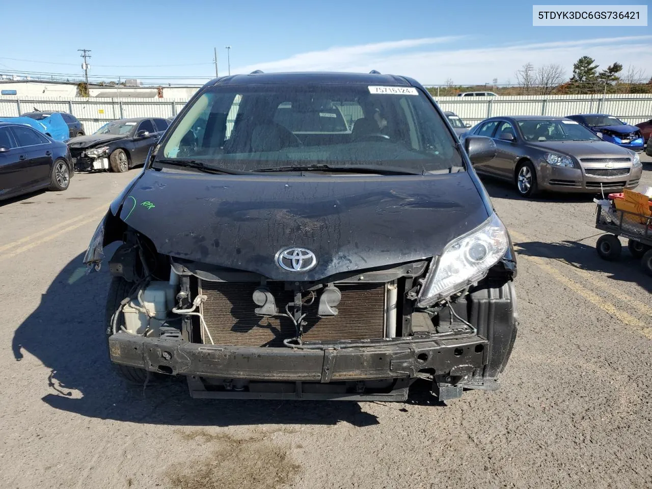 2016 Toyota Sienna Xle VIN: 5TDYK3DC6GS736421 Lot: 75716124