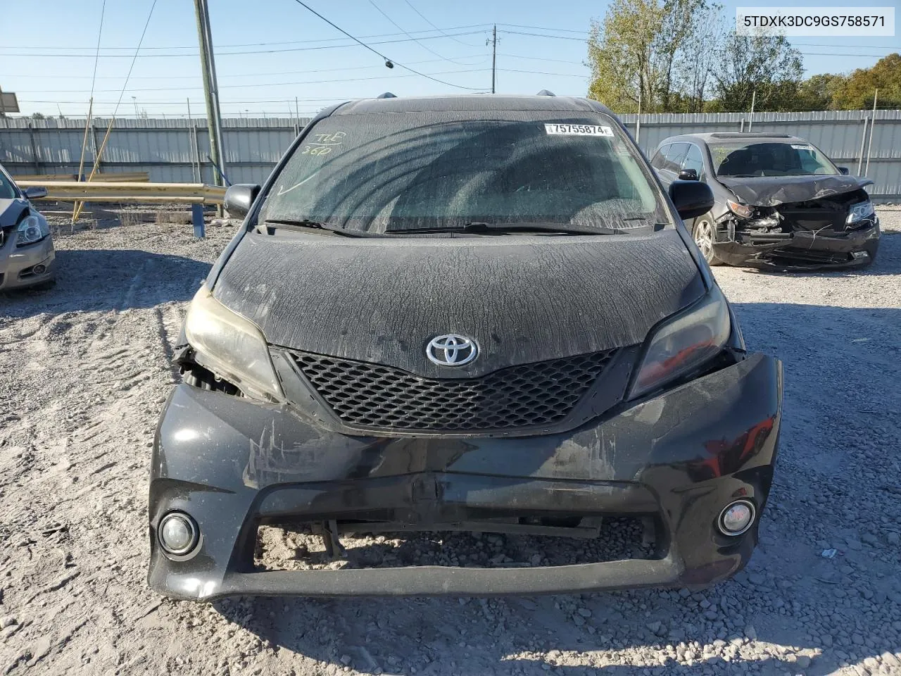 2016 Toyota Sienna Se VIN: 5TDXK3DC9GS758571 Lot: 75755874