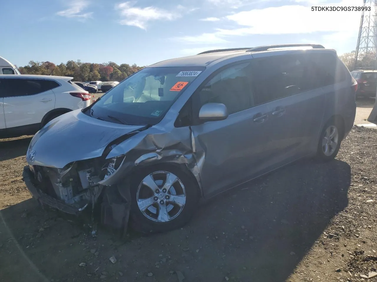 5TDKK3DC9GS738993 2016 Toyota Sienna Le