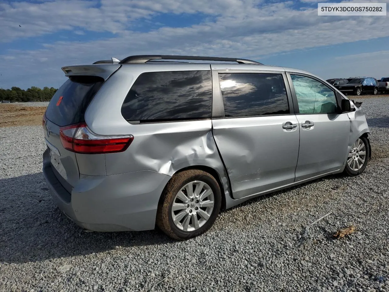 2016 Toyota Sienna Xle VIN: 5TDYK3DC0GS750282 Lot: 76080514