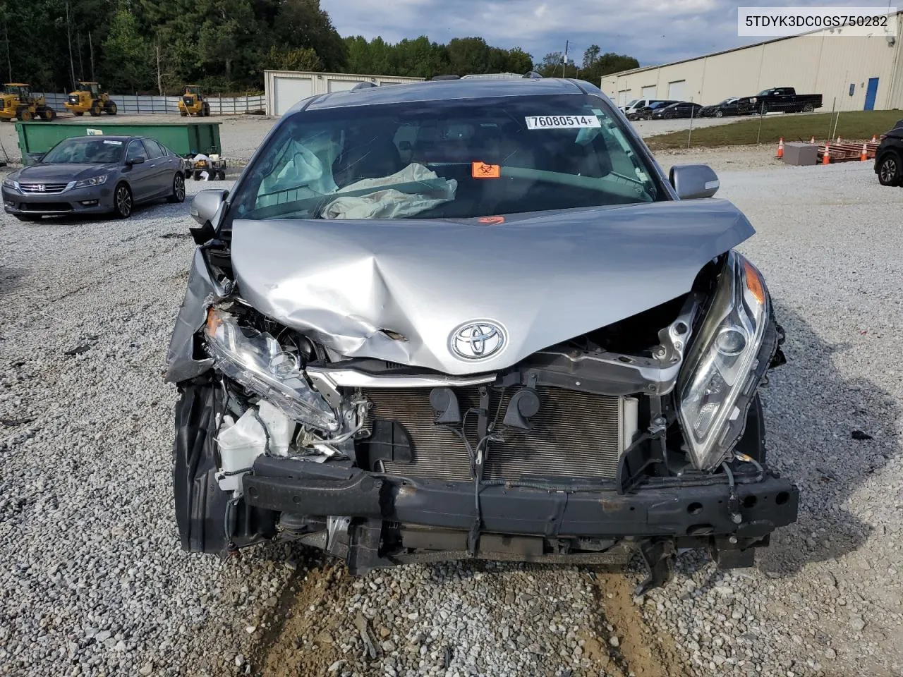 2016 Toyota Sienna Xle VIN: 5TDYK3DC0GS750282 Lot: 76080514