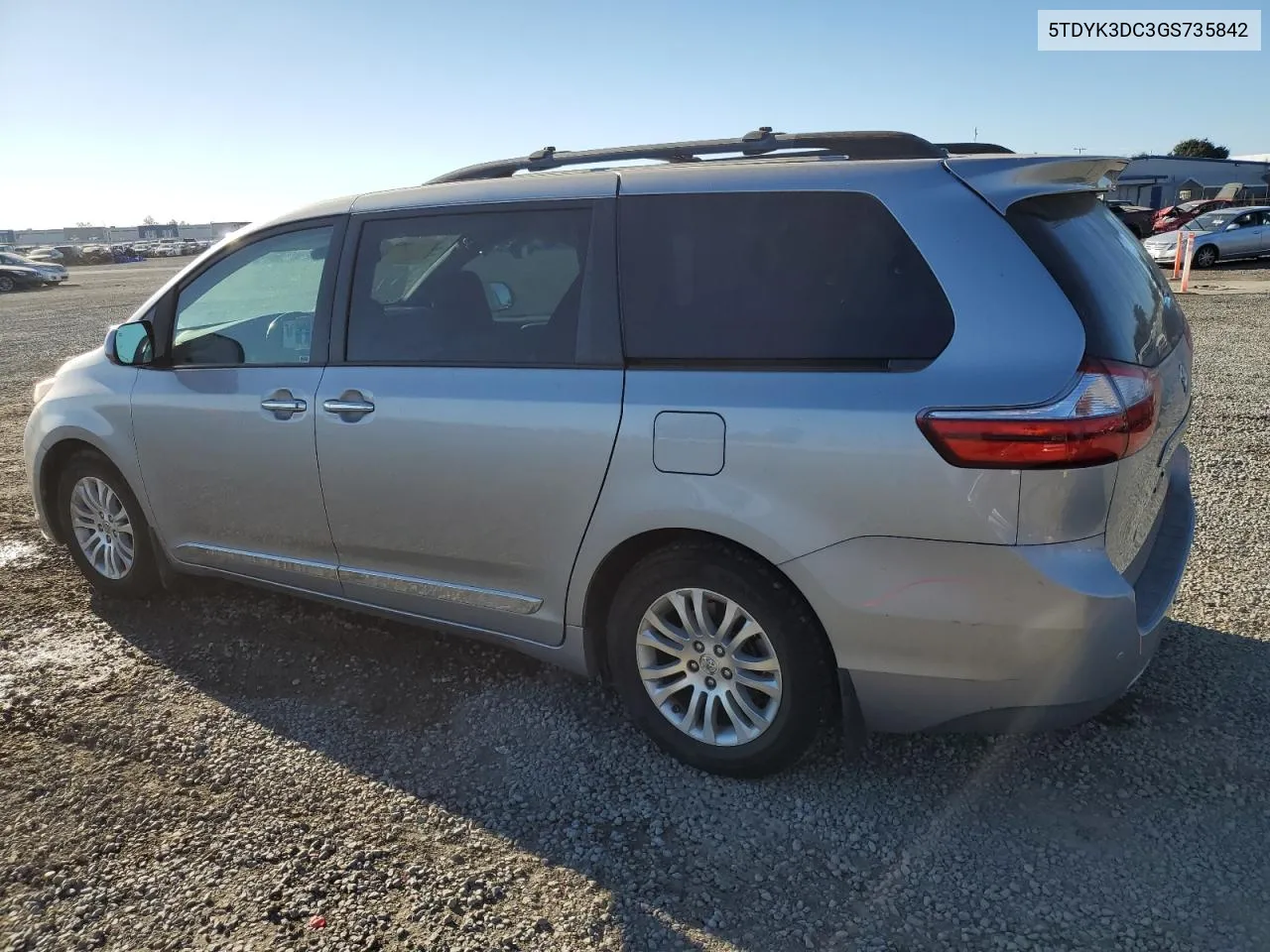 2016 Toyota Sienna Xle VIN: 5TDYK3DC3GS735842 Lot: 76610064