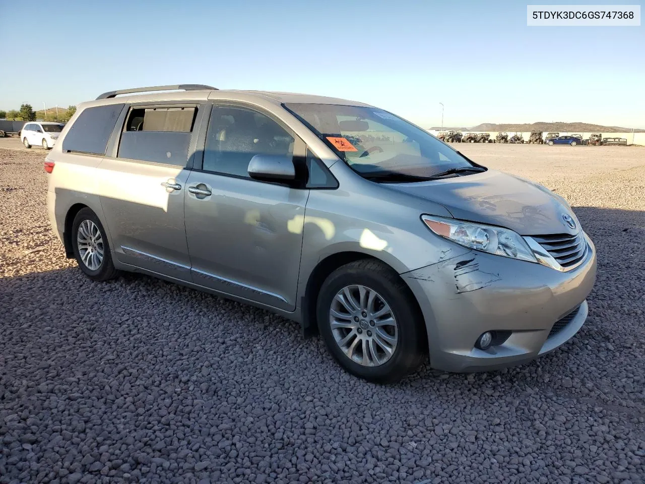 2016 Toyota Sienna Xle VIN: 5TDYK3DC6GS747368 Lot: 76613424