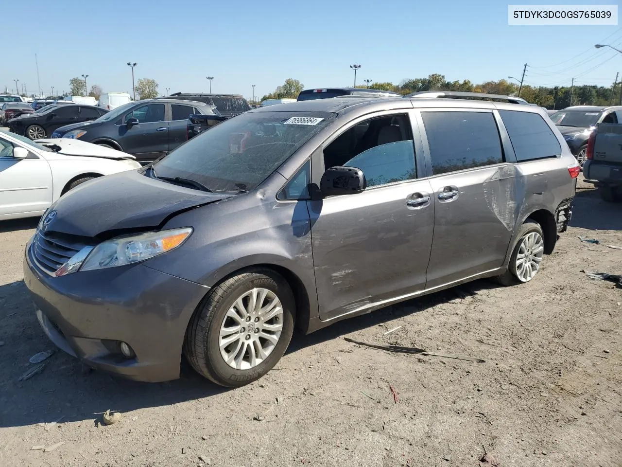 2016 Toyota Sienna Xle VIN: 5TDYK3DC0GS765039 Lot: 76986864