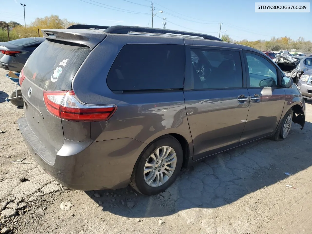 2016 Toyota Sienna Xle VIN: 5TDYK3DC0GS765039 Lot: 76986864