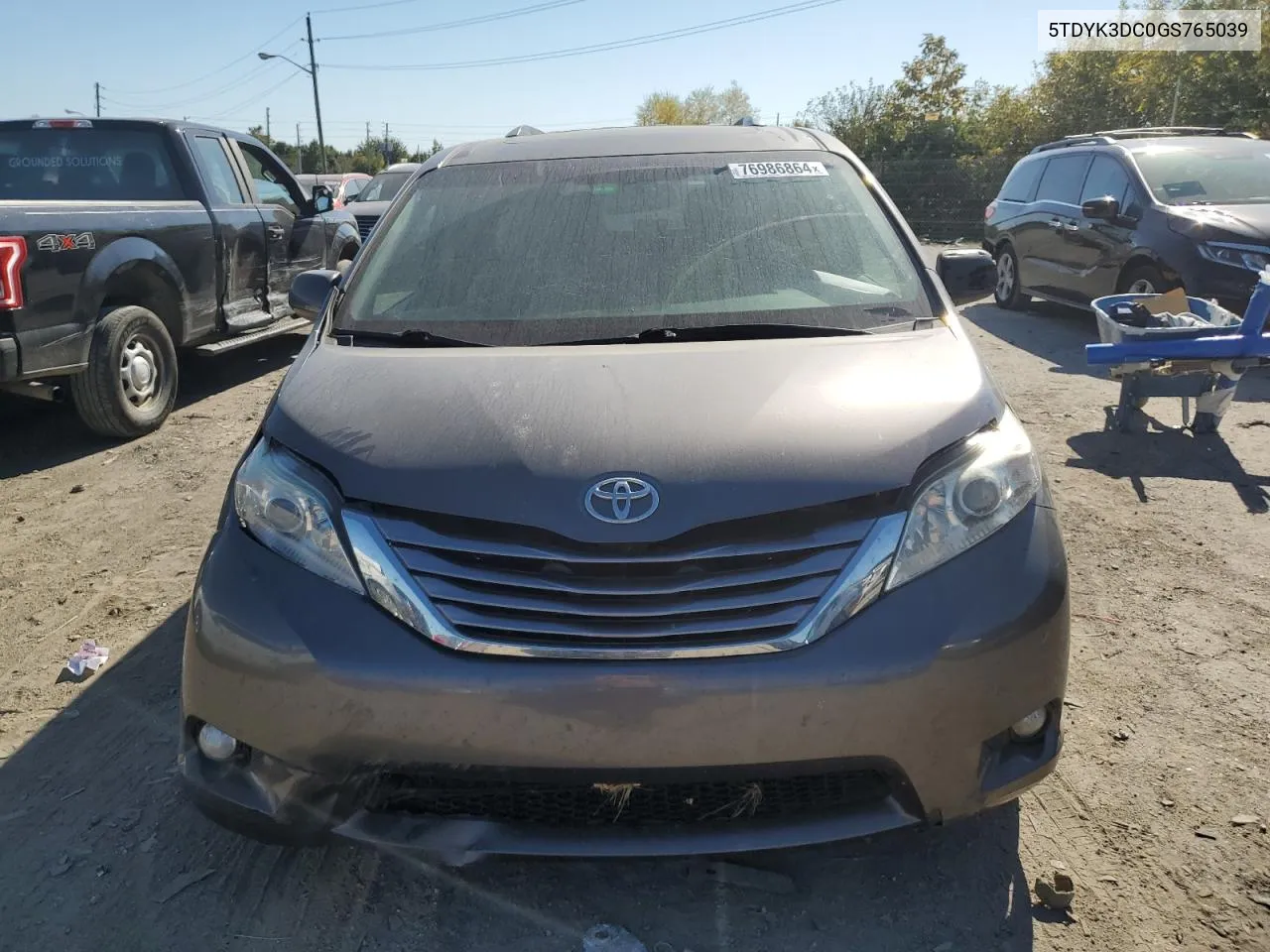 2016 Toyota Sienna Xle VIN: 5TDYK3DC0GS765039 Lot: 76986864