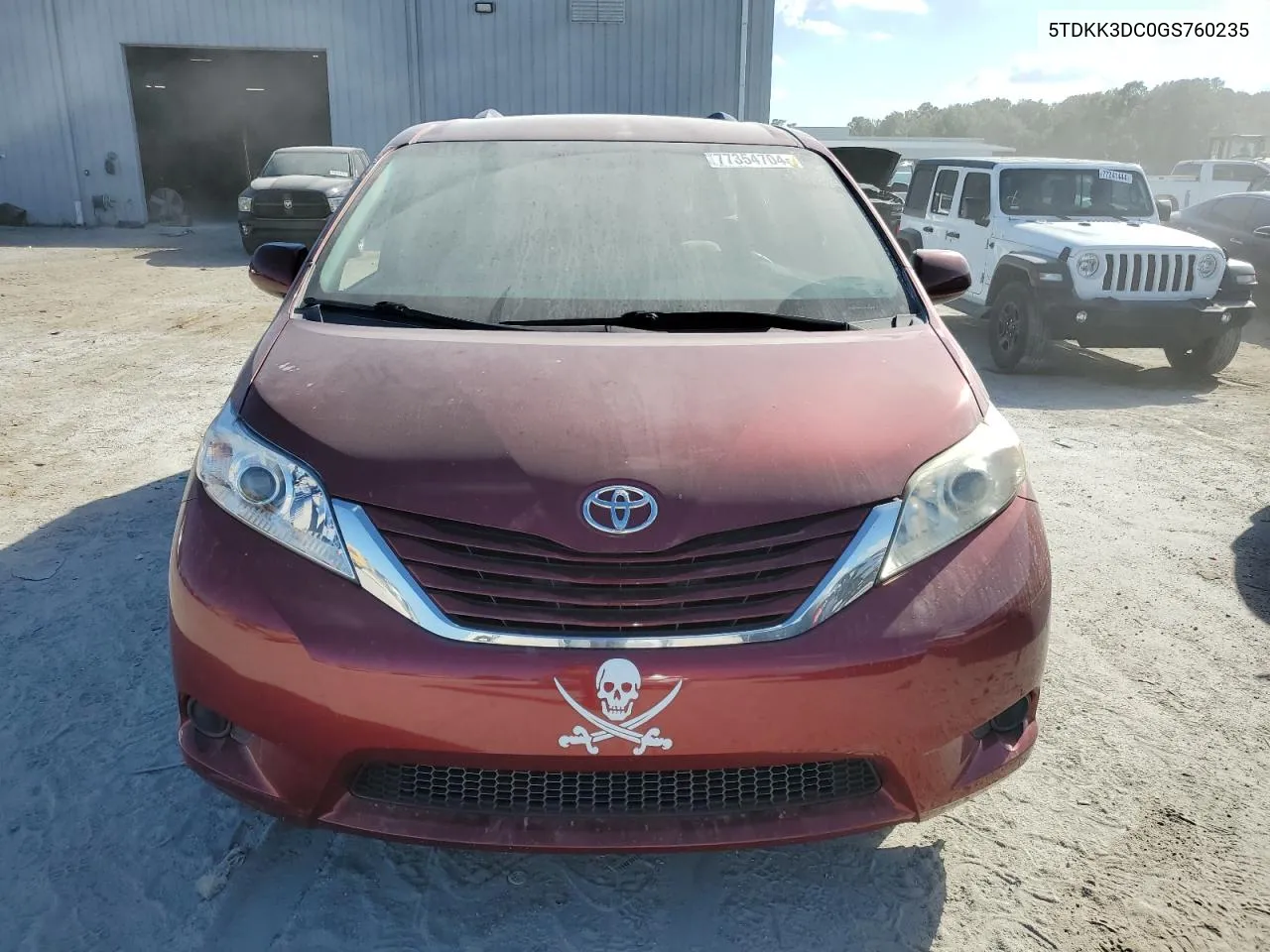 2016 Toyota Sienna Le VIN: 5TDKK3DC0GS760235 Lot: 77354704