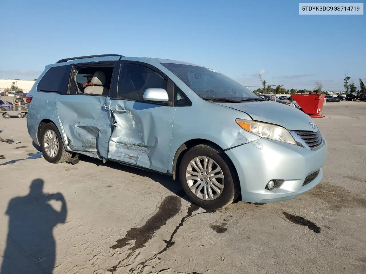 2016 Toyota Sienna Xle VIN: 5TDYK3DC9GS714719 Lot: 78039904