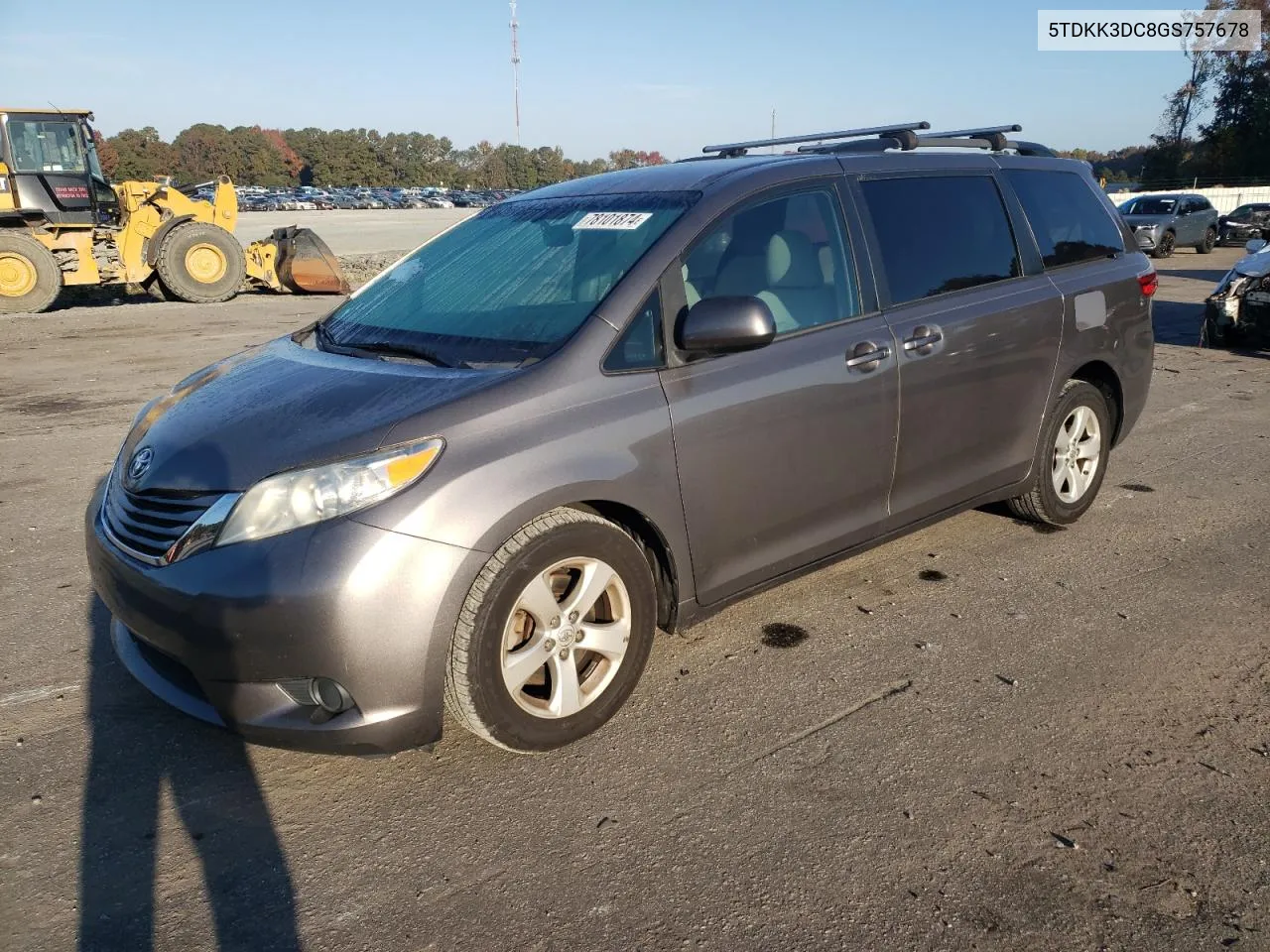 2016 Toyota Sienna Le VIN: 5TDKK3DC8GS757678 Lot: 78101874