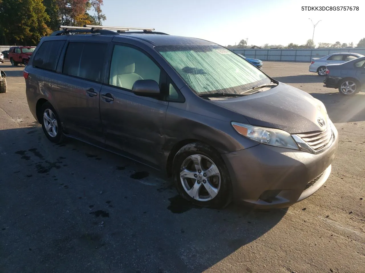 2016 Toyota Sienna Le VIN: 5TDKK3DC8GS757678 Lot: 78101874