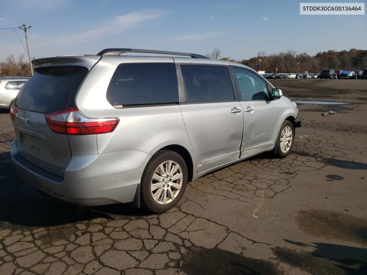 2016 Toyota Sienna Xle VIN: 5TDDK3DC6GS136464 Lot: 78400414