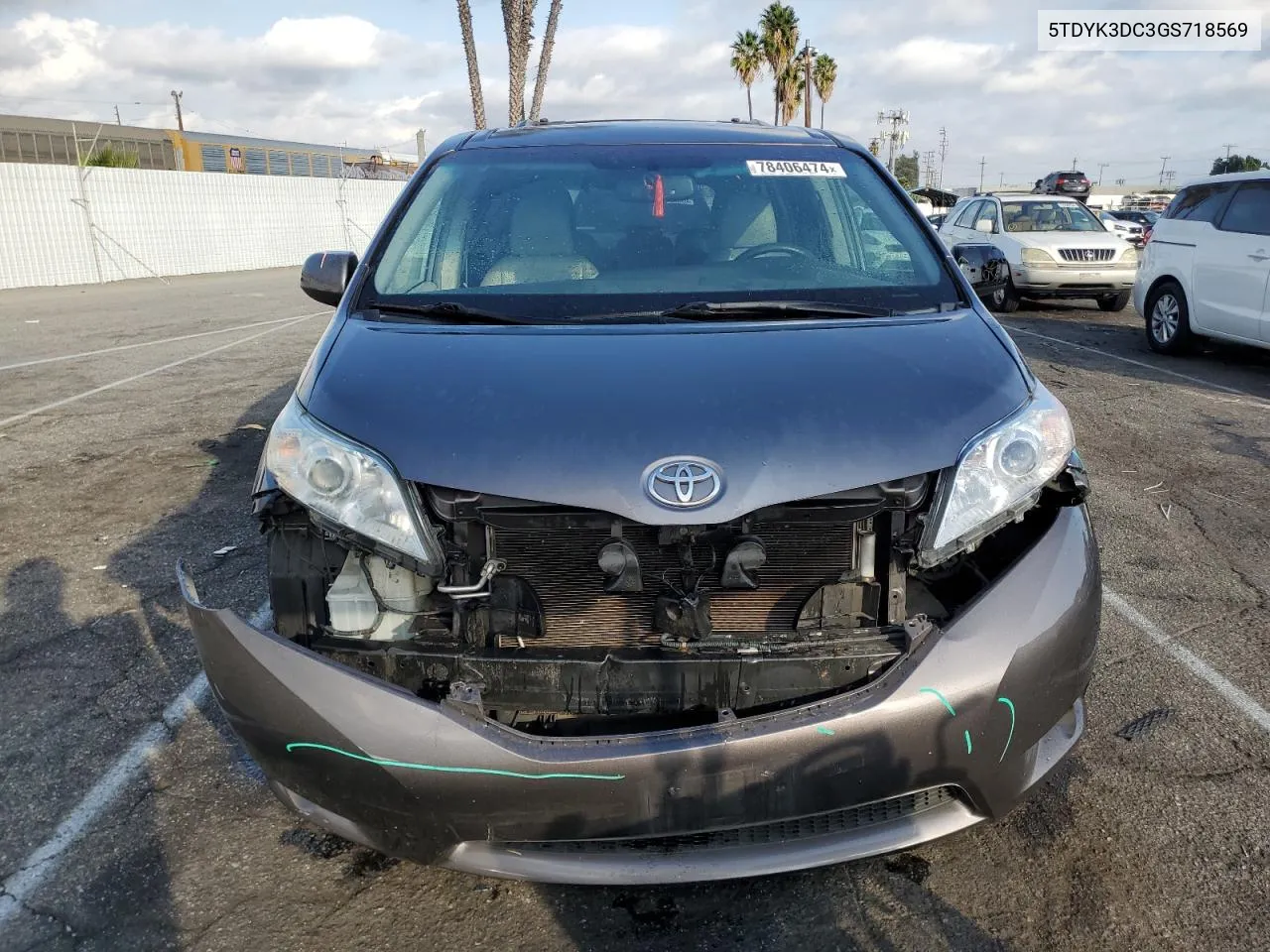 2016 Toyota Sienna Xle VIN: 5TDYK3DC3GS718569 Lot: 78406474