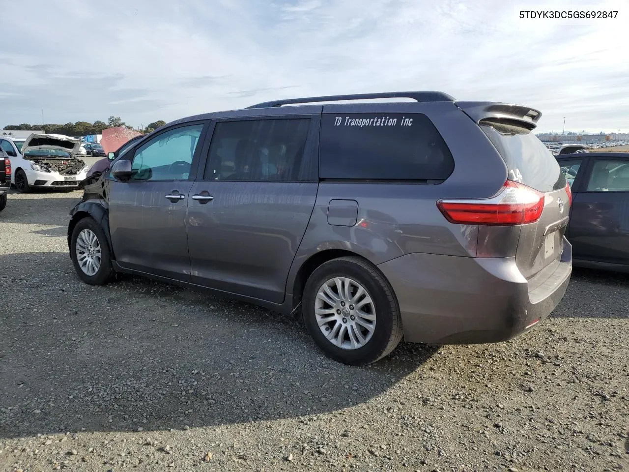 2016 Toyota Sienna Xle VIN: 5TDYK3DC5GS692847 Lot: 78677794