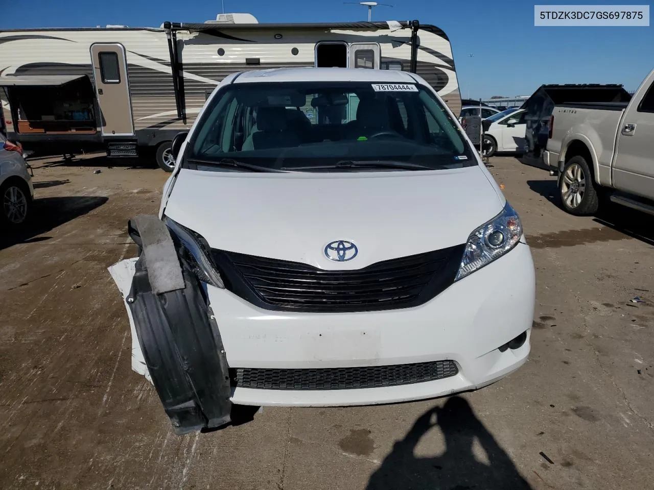 2016 Toyota Sienna VIN: 5TDZK3DC7GS697875 Lot: 78704444