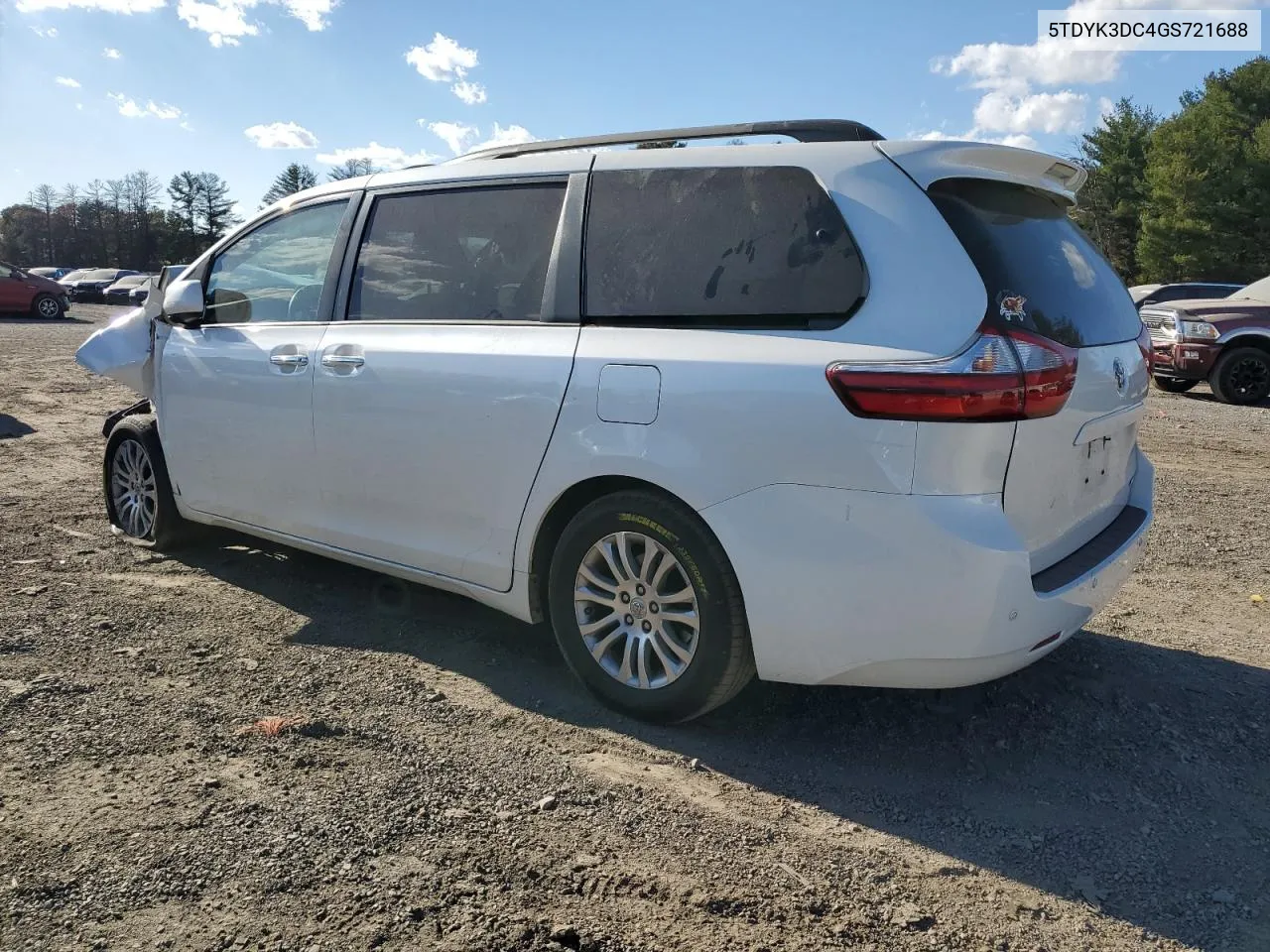 2016 Toyota Sienna Xle VIN: 5TDYK3DC4GS721688 Lot: 78847374