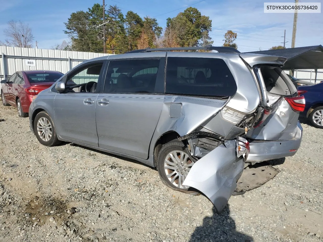 2016 Toyota Sienna Xle VIN: 5TDYK3DC4GS736420 Lot: 78873014