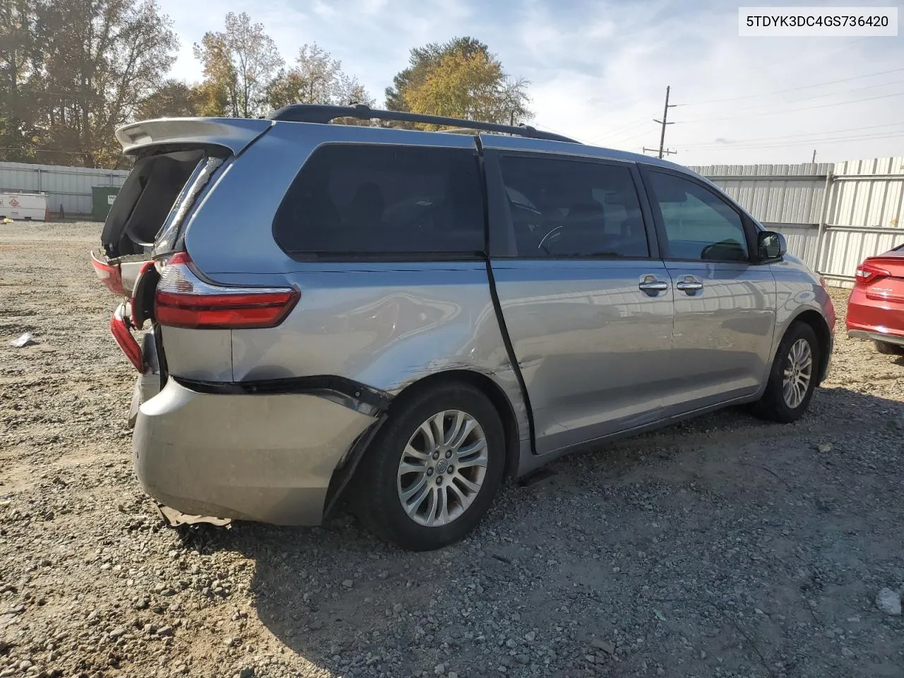 2016 Toyota Sienna Xle VIN: 5TDYK3DC4GS736420 Lot: 78873014