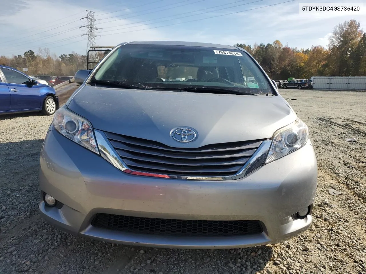 2016 Toyota Sienna Xle VIN: 5TDYK3DC4GS736420 Lot: 78873014