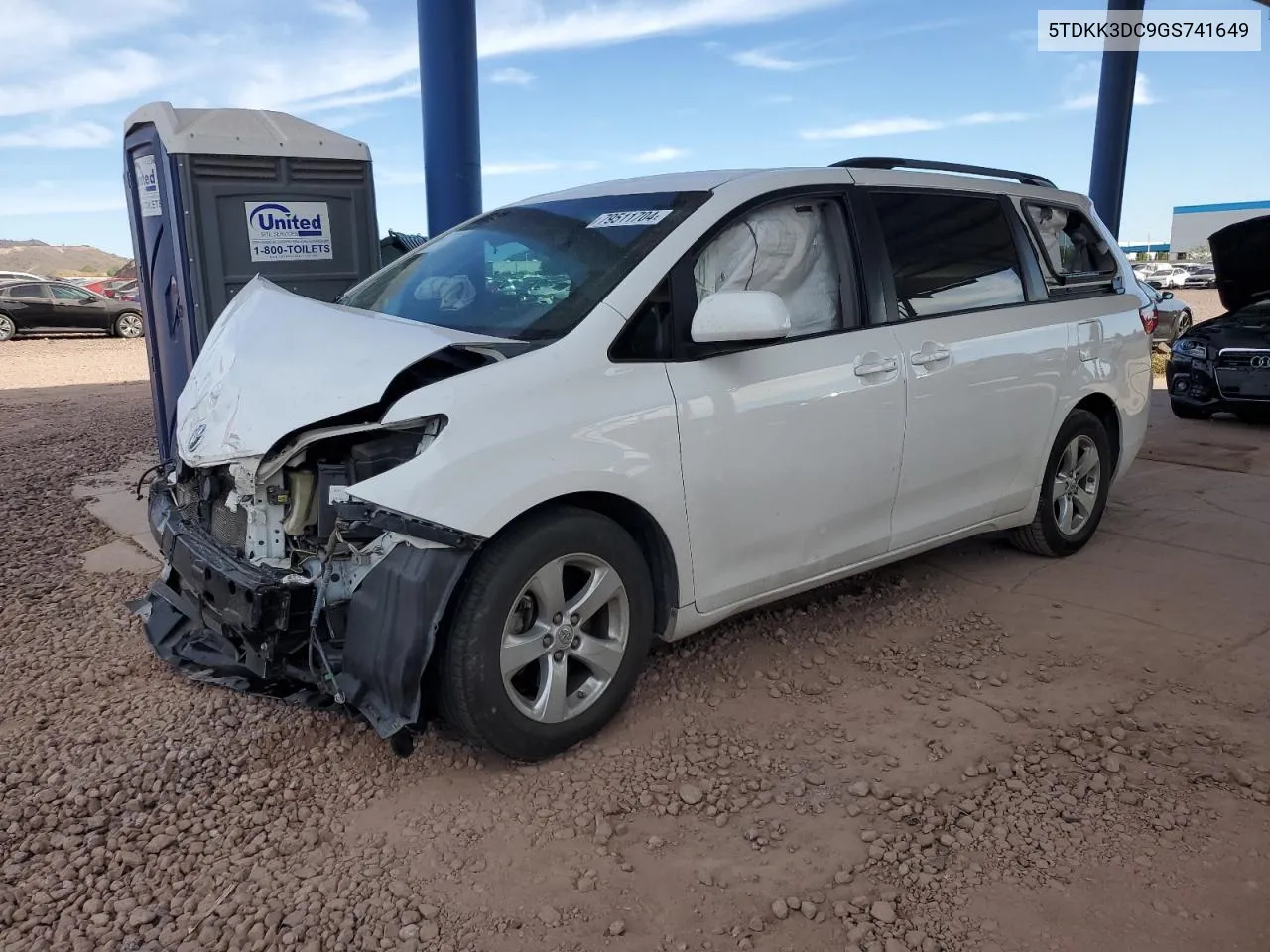 2016 Toyota Sienna Le VIN: 5TDKK3DC9GS741649 Lot: 79511704