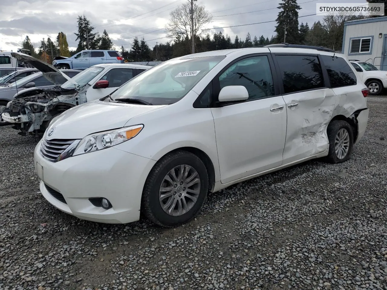 2016 Toyota Sienna Xle VIN: 5TDYK3DC6GS736693 Lot: 79873884