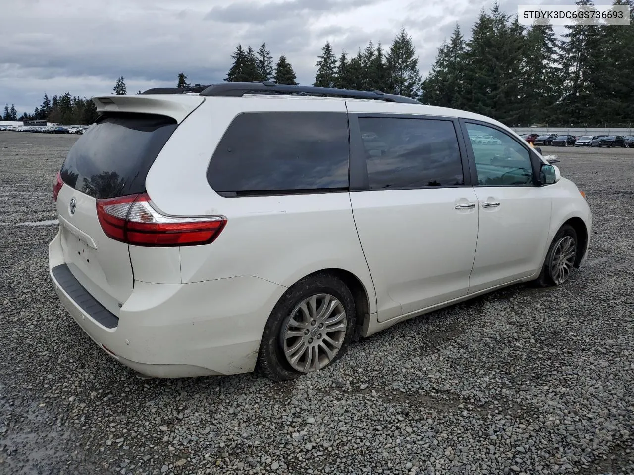 2016 Toyota Sienna Xle VIN: 5TDYK3DC6GS736693 Lot: 79873884