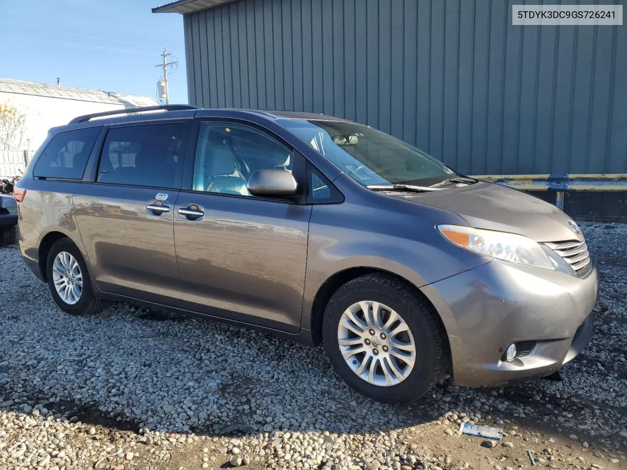 2016 Toyota Sienna Xle VIN: 5TDYK3DC9GS726241 Lot: 80057264