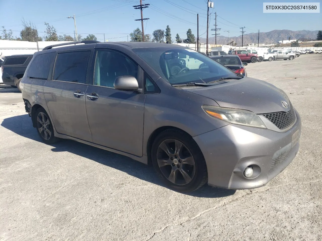 2016 Toyota Sienna Se VIN: 5TDXK3DC2GS741580 Lot: 80065694