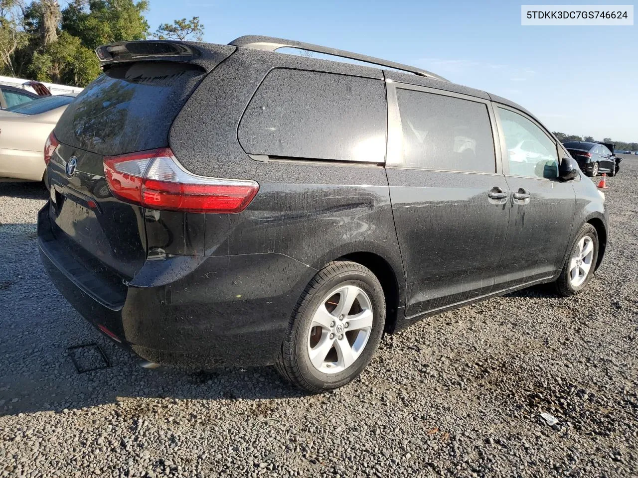 2016 Toyota Sienna Le VIN: 5TDKK3DC7GS746624 Lot: 80303324