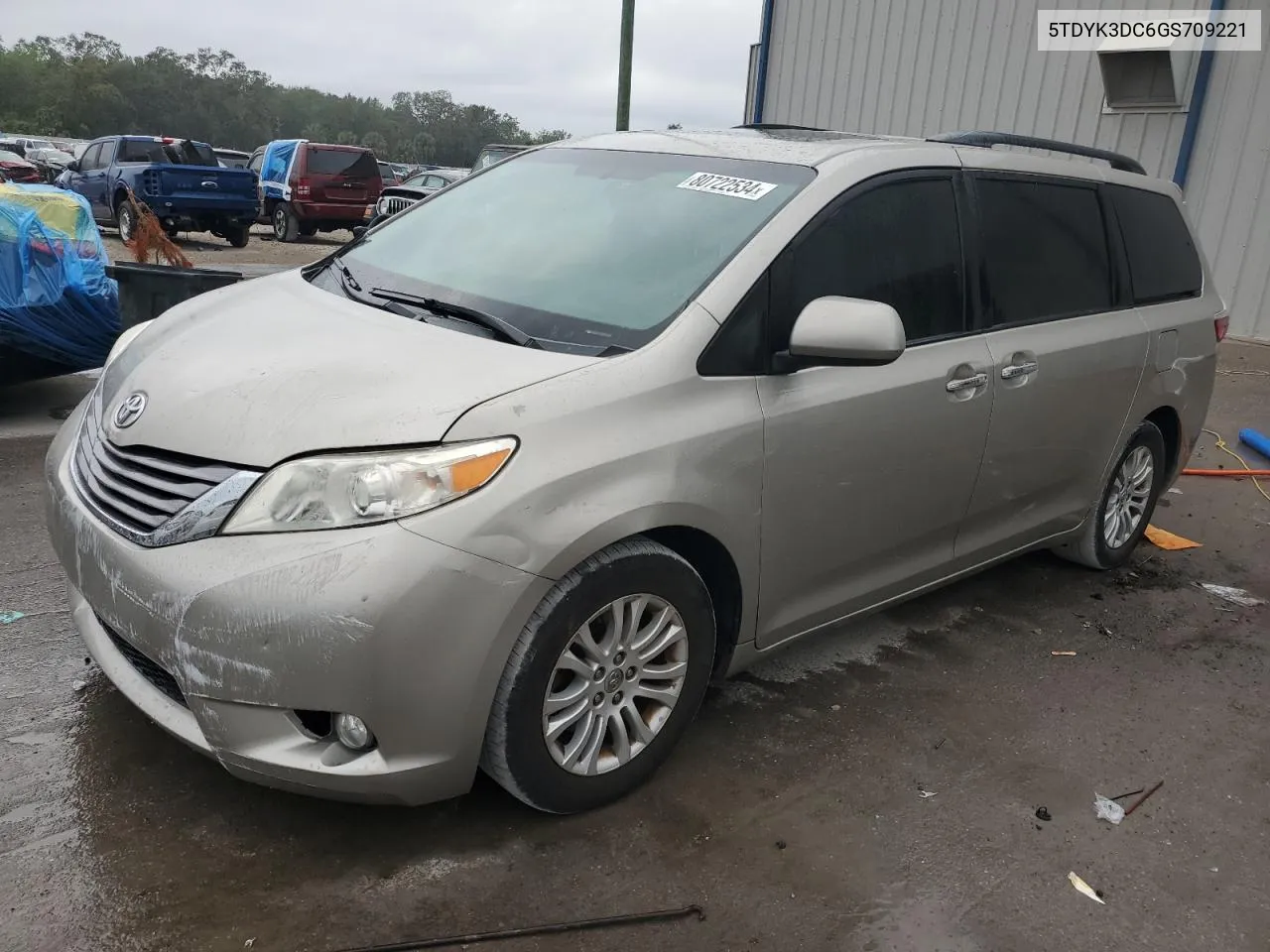 2016 Toyota Sienna Xle VIN: 5TDYK3DC6GS709221 Lot: 80722534