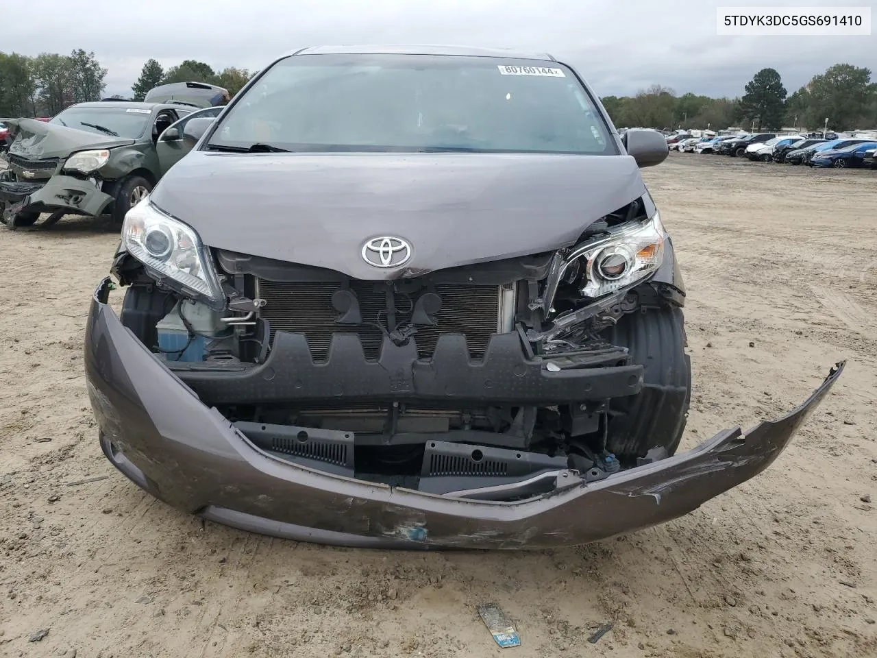 2016 Toyota Sienna Xle VIN: 5TDYK3DC5GS691410 Lot: 80760144