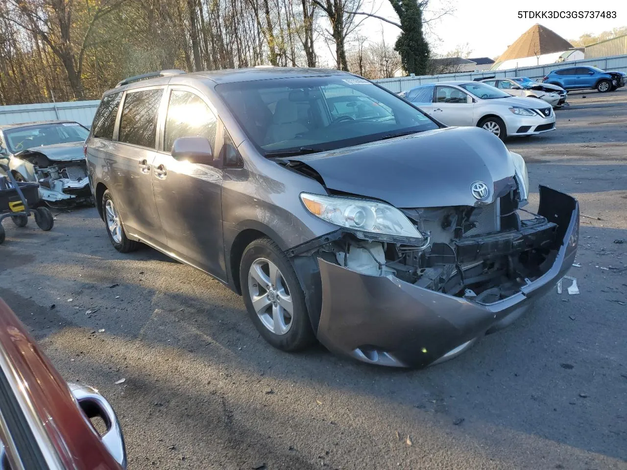 2016 Toyota Sienna Le VIN: 5TDKK3DC3GS737483 Lot: 81124944