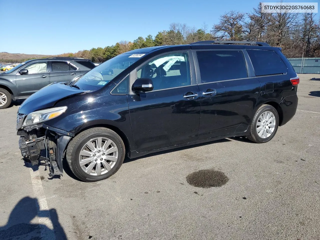 2016 Toyota Sienna Xle VIN: 5TDYK3DC2GS760683 Lot: 81285294