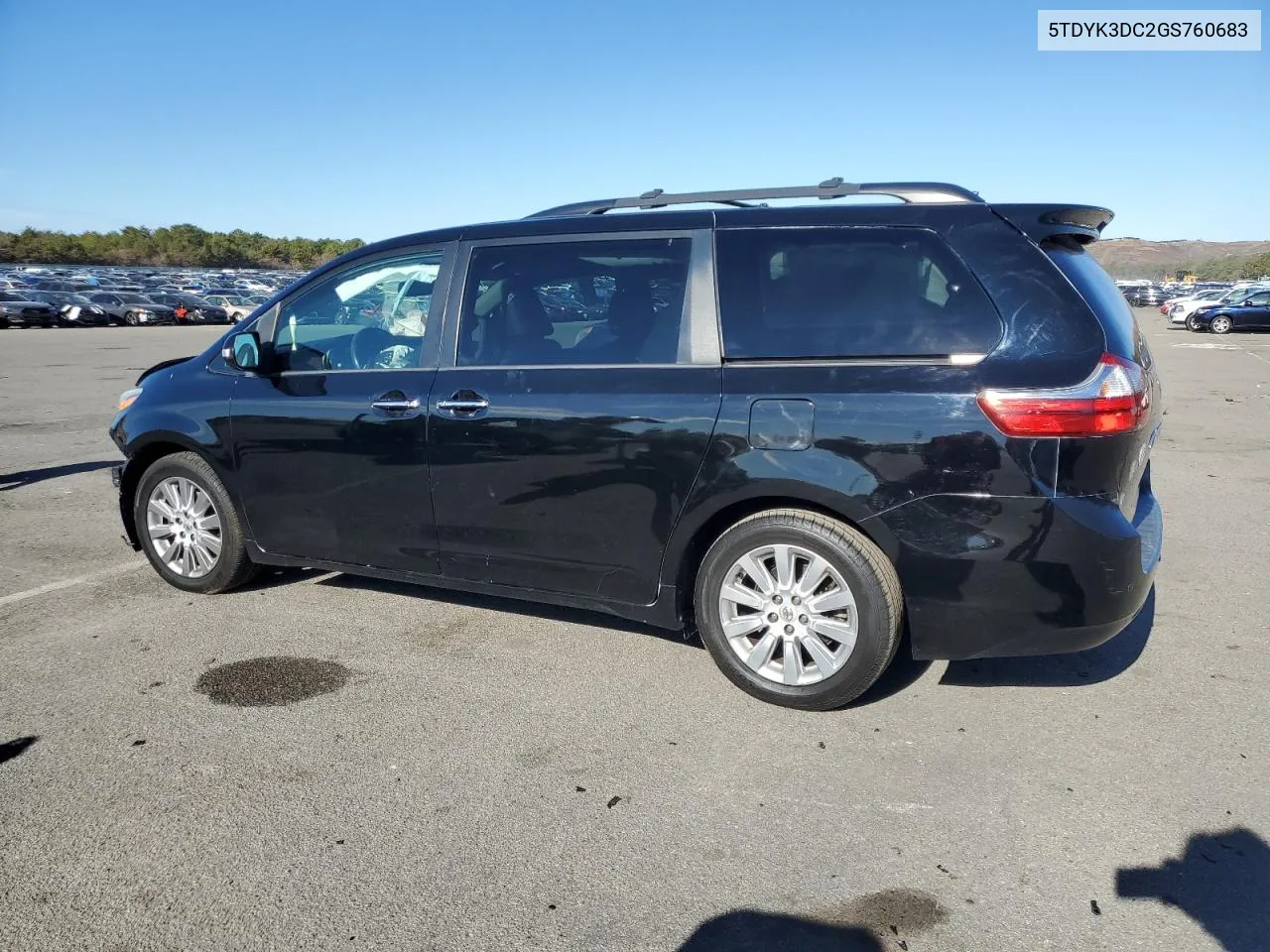 2016 Toyota Sienna Xle VIN: 5TDYK3DC2GS760683 Lot: 81285294